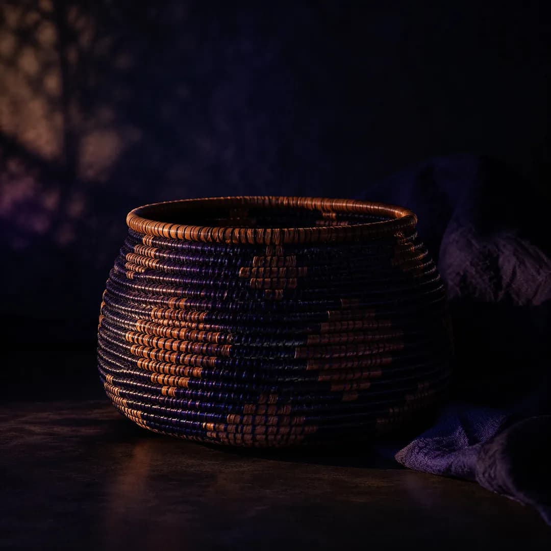 Handwoven craft basket